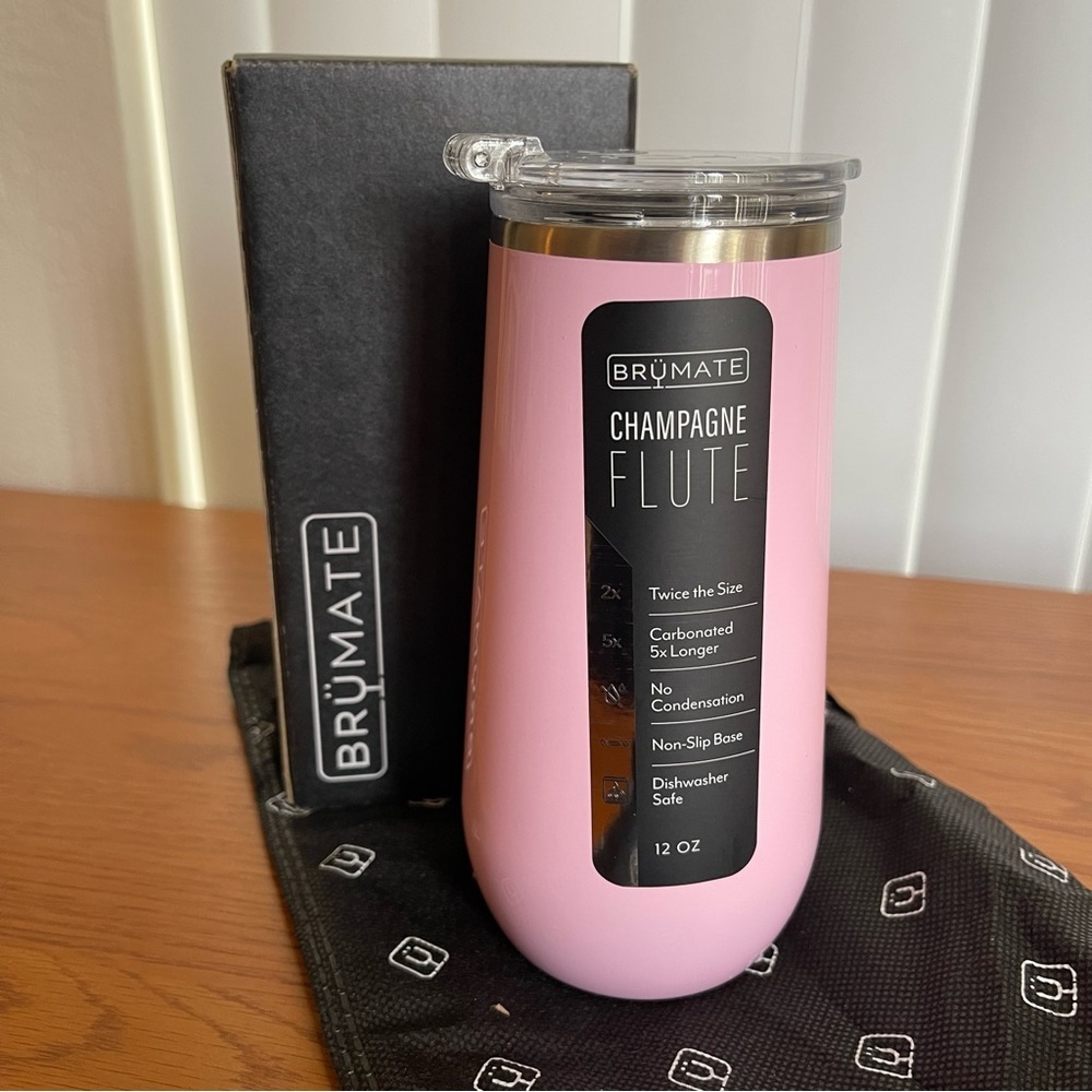 Brumate Champagne Flute Blush 12oz